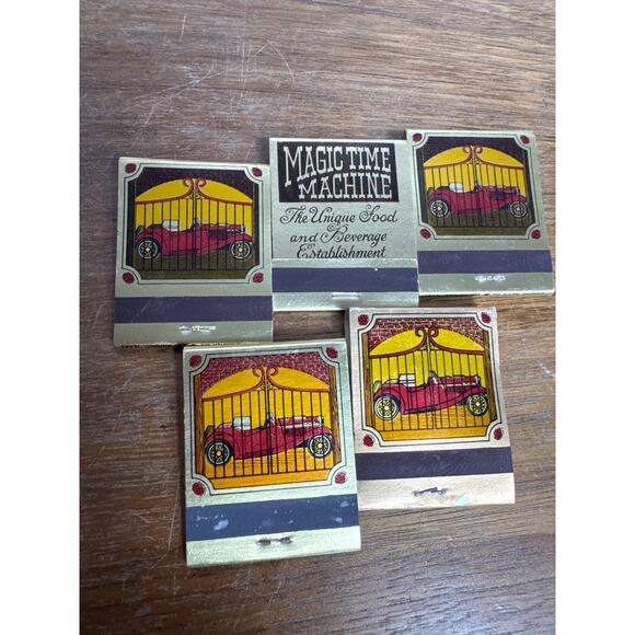 Vintage Magic Time Machine San Antonio Texas Matchbook Lot Unstruck 1980s Austin - Picture 2 of 7